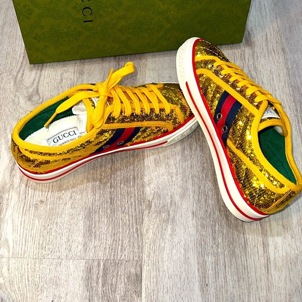 NWT Gucci Tennis 1977 Gold Sequin - Picture 7 of 7